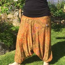 Wholesale Vintage Silk Saree Women Boho Harem Pants, Hippie Festival Yoga Pant