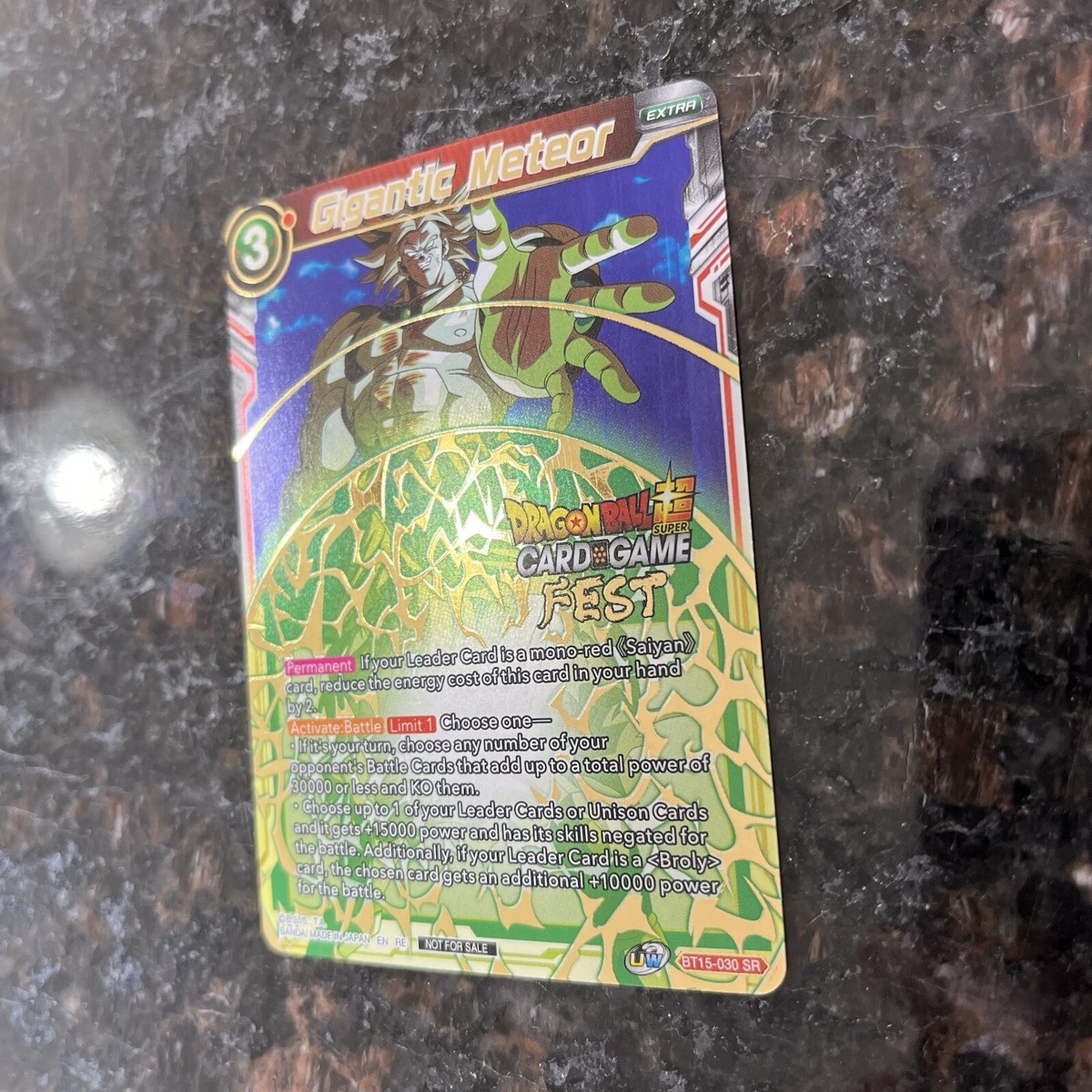 Broly Gigantic Meteor Foil Dragon Ball Super Card Game FEST GOLD