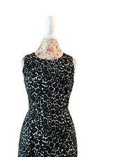 J Crew Leopard Cheetah Dress 4 Pleated Skirt Pinup Bombshell Shift Old Money
