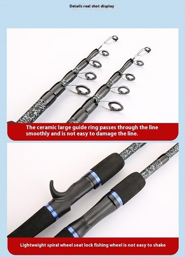 Fishing Rods Casting Spinning Rod 1.35m-2.1m Fast Carbon Fiber Lure Pole Trout - Picture 81 of 99