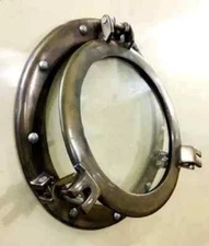 Vintage 15"-Window Antique Ship Glass Wall Décor Porthole Canal Boat Porthole