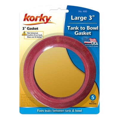 Korky 480BP Red Sponge Rubber Universal Toilet Tank to Bowl Gasket 3 in.