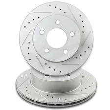 Front Drilled & Slotted Brake Rotors for Jeep Grand Cherokee Comanche Wrangler