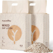 Tofu Cat Litter, 12 LBS Clumping Cat Litter, Dust Free, Natural, Unscented, Flus