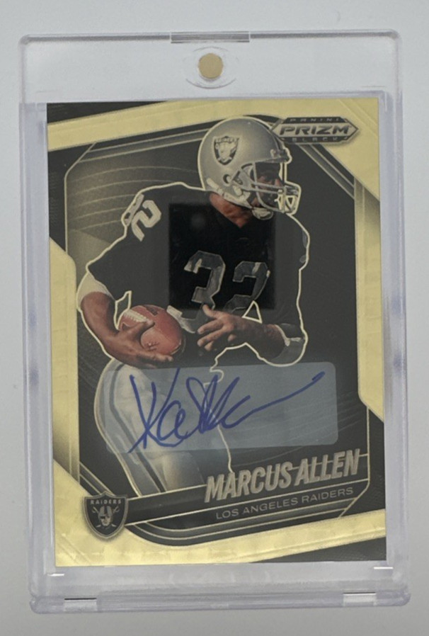 2025 Panini Prizm Black MARCUS ALLEN Gold Vinyl Auto /5 Raiders #111