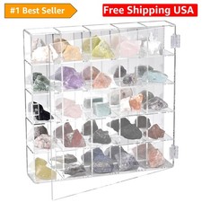 Elegant 25-Compartment Acrylic Display Case with Mirrored Back for Collectibles