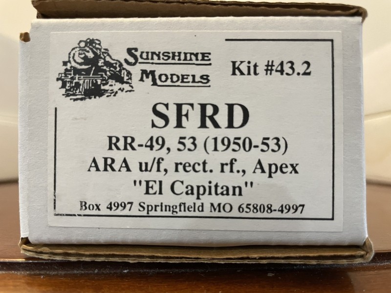 RARE HO Resin Sunshine Santa Fe ATSF SFRD RR-49/53 Reefer Kit