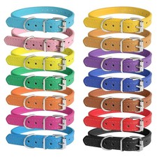 Puppy Collars for Litter - 14 Color Adjustable ID Collar Identification Leath...
