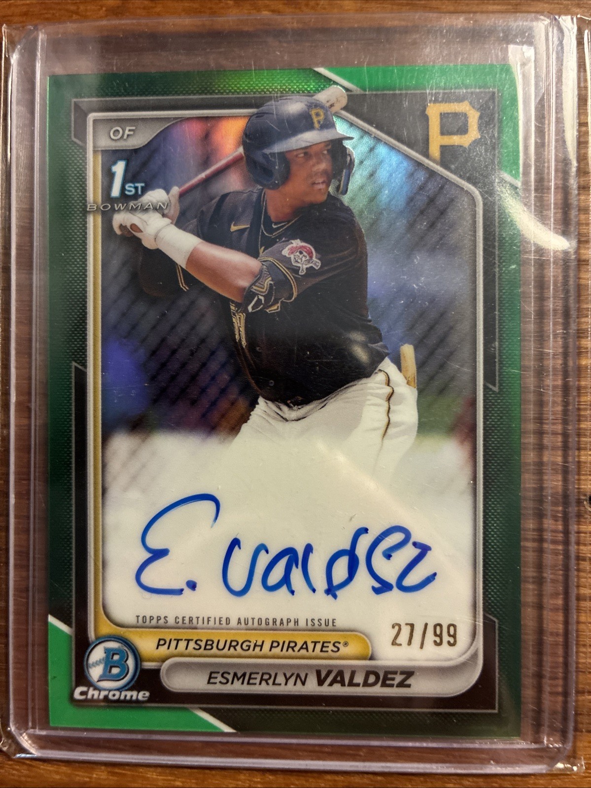 ESMERLYN VALDEZ 2024 BOWMAN CHROME 1ST GREEN REFRACTOR AUTO /99