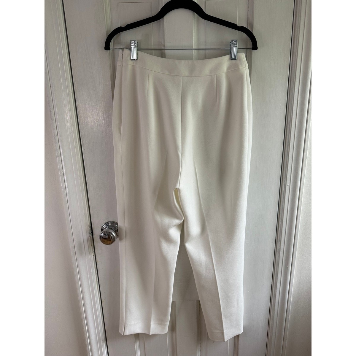 NWT L.K. Bennett Millie White Kick Flare Trousers Size 4 High Waist Crop View 4