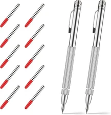 2 Pack Tungsten Carbide Scriber Tool Set with Magnet - Professional Metal Engrav