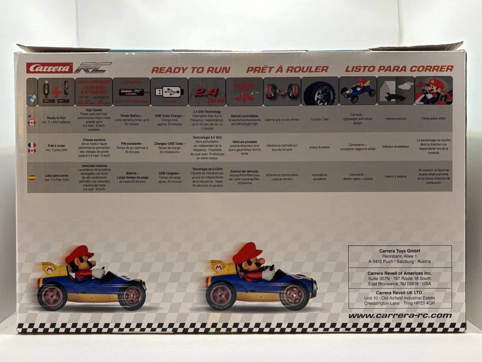 Carrera RC 2.4GHz Mario Kart Mach 8 Remote Control Car 5.6 MPH Mario Nintendo   - Image 4 of 4