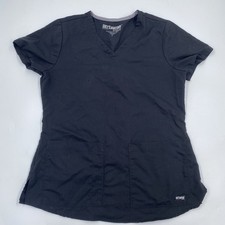Greys Anatomy by Barco Aubrey Scrub Top Womens Small Black V Neck 71166