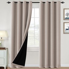 H.VERSAILTEX 100 Blackout Curtains Bedroom Thermal Insulated 108" Sand