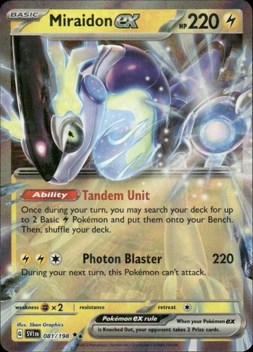 Miraidon Ex Scarlet & Violet Base Set 081/198 Double Rare Holo Pokémon — English
