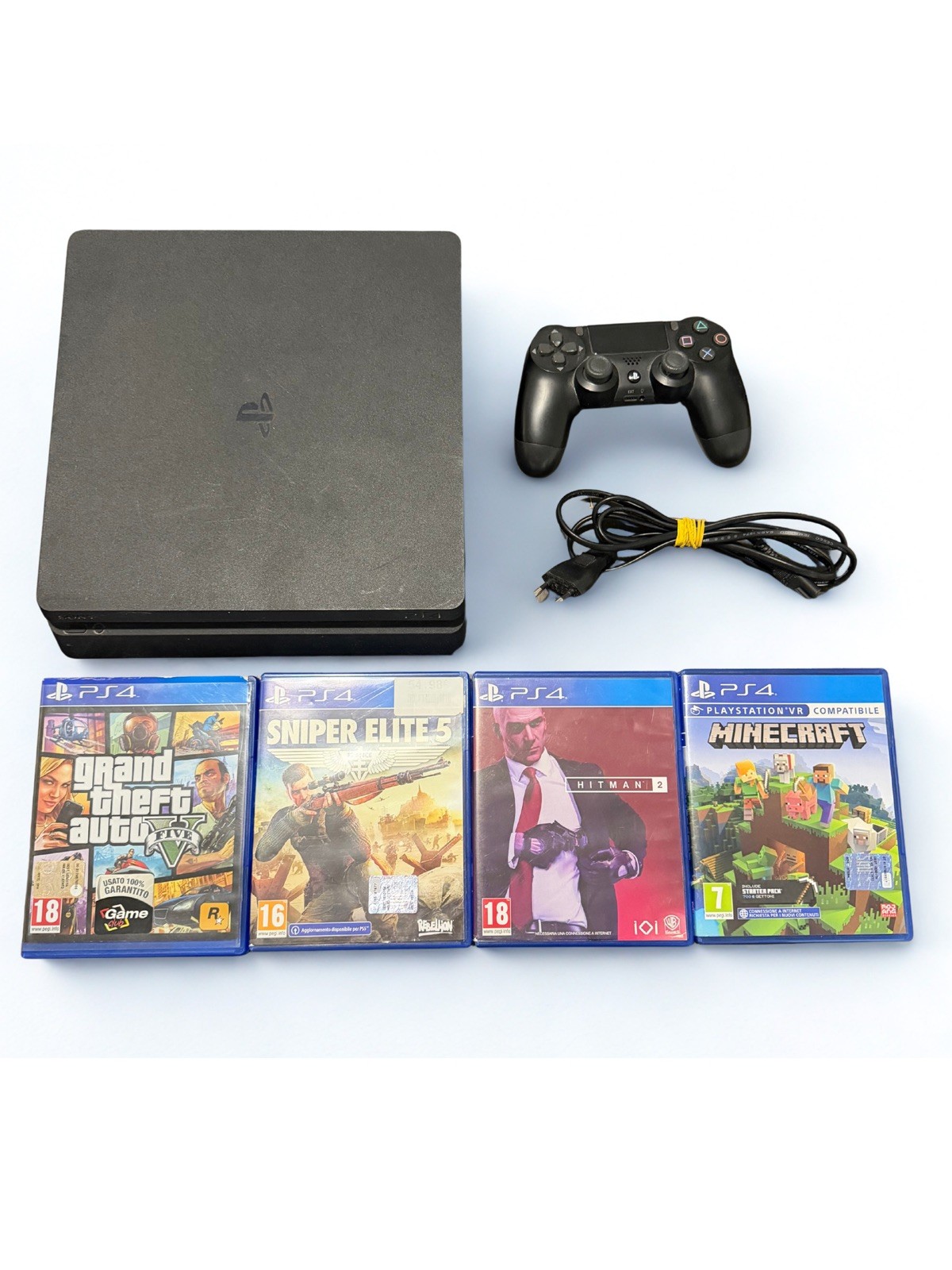 PlayStation 4 Slim 500GB + Controller + Cavi + 4 Giochi Top!