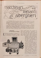 MACCHINARI ED IMPIANTI ALBERGHIERI (estratto del 1922)