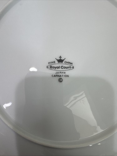 8 Royal Court Salad Plates 9 1/2" Fine China Carnation Japan 1950's - Picture 4 of 7