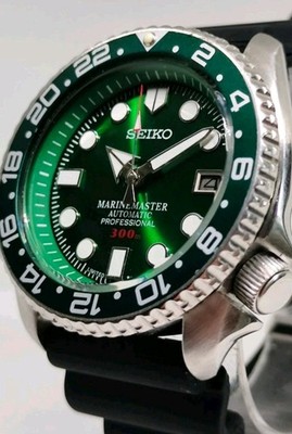 MINT SEIKO DIVERS 7002-7001 GREEN MARINEMASTER DIAL AUTOMATIC MENS WATCH 201285