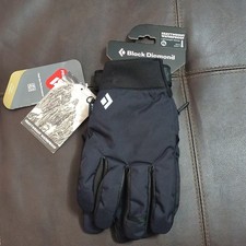 Black Diamond Waterproof Winter Leather Gloves Wrist Length Solid Black XL