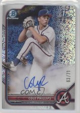 2022 Bowman Draft Chrome Pick Sparkle Refractor 63/71 Cole Phillips Auto 0rd2