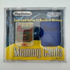 2 Pack of Original PlayStation 1  Nuby Memory Cards 1 OEM 15 Blocks In Case