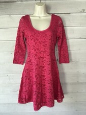 Free People Pink Lace Dress Cotton Blend Size Medium