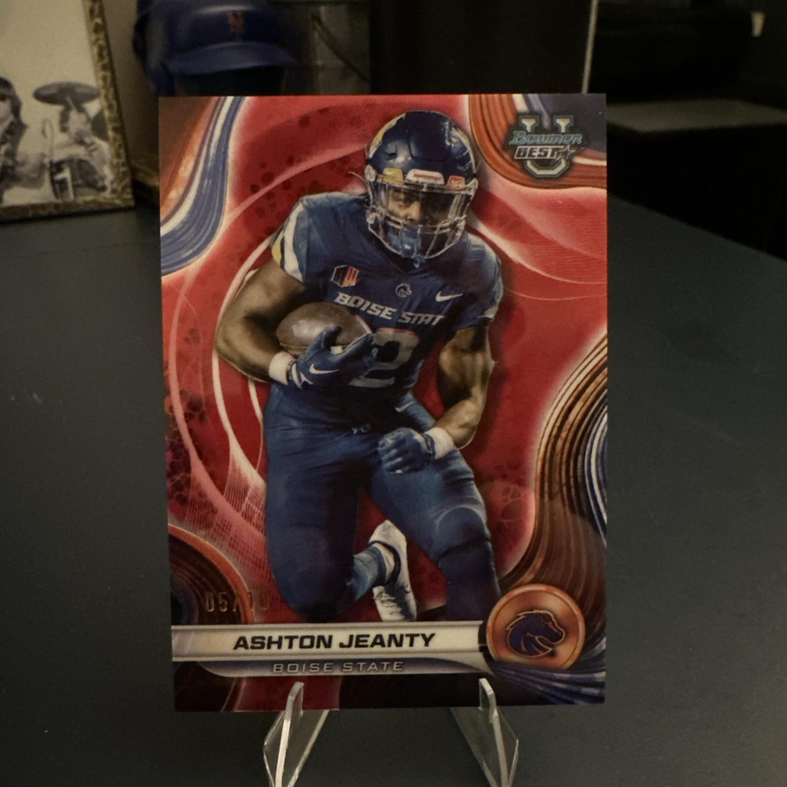 2024 Bowman's Best University - Ashton Jeanty #85 Red Refractor 5/10 (RC)
