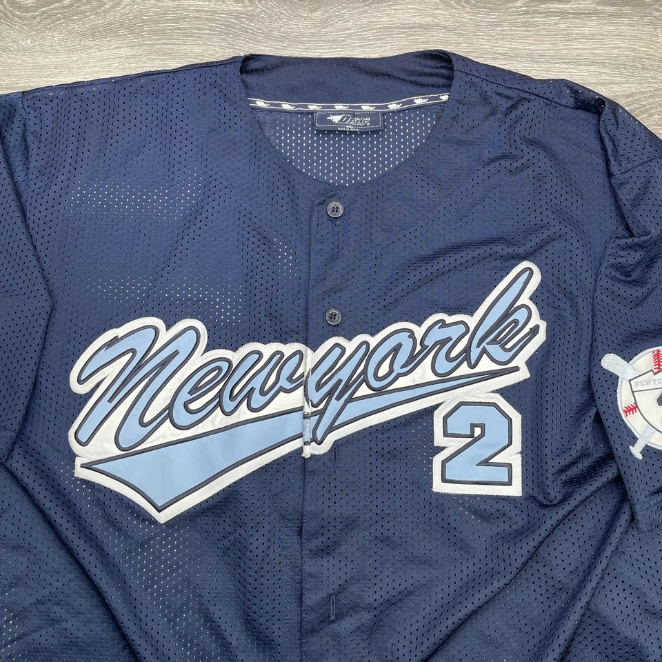 Camiseta Camiseta del Equipo de Nueva York Para Hombres 2XL Azul Marino Malla Béisbol Softbol Azul Script 2 Foto 2 de 4