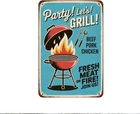 Vintage BBQ Grill Party Metal Sign Wall Decor 8 X 12