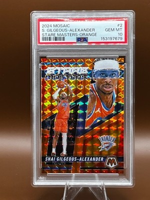 2024 Mosaic Shai Gilgeous-Alexander Orange Prizm #2/49 PSA 10 Jersey Number JSY#