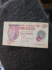 Ireland Ten Pounds Sterling Polymer  Banknote Very Nice Note