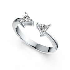 Sterling Silver Semi Mount Ring Setting Trillion TR 4X4mm