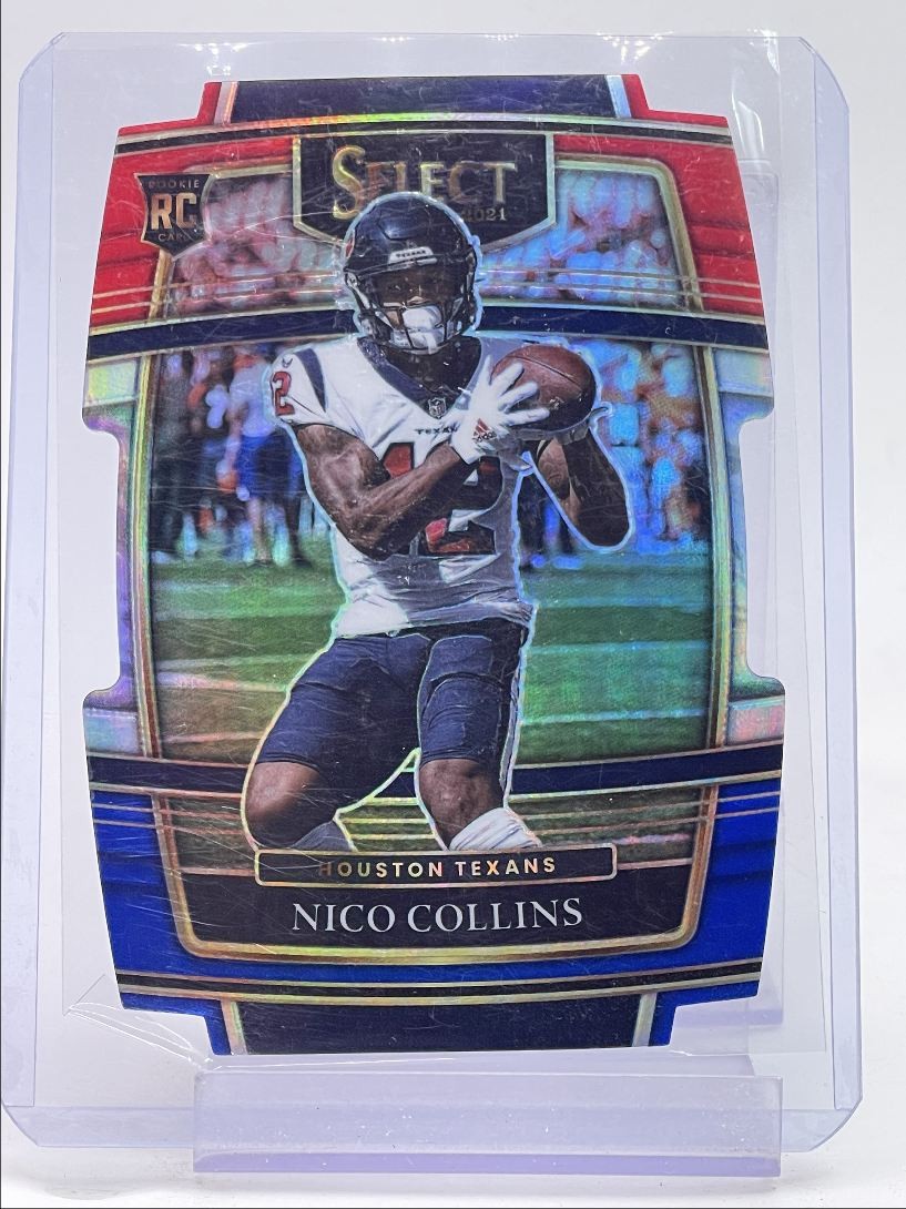 NICO COLLINS 2021 SELECT CONCOURSE ROOKIE RED BLUE PRIZM DIE CUT RC Q2725
