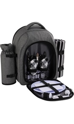 Apollo walker Picnic Backpack Bag for 2 Person with Cooler Compartment Gray NEW