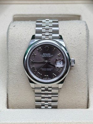Rolex Lady-Datejust NEW 2026 Dark Grey Index Dial Smooth Stainless Steel Jubilee
