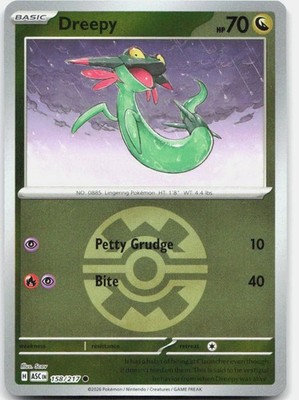 Dreepy (Quick Ball) 158/217 Common Ascended Heroes Pokemon Reverse Holo NM
