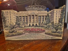 Patsy Gullett Sculptured Watercolor Greenbrier Resort Hotel  N Entrance  Signed 