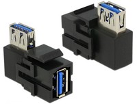 Keystone USB3.0 A Buchse > USB3.0 A Buchse 90° Schwarz