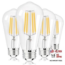 ST58 LED Light Bulbs, Shatterproof Edison Bulbs 60 Watt 4pack-warm white