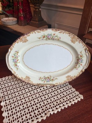 Vintage Japanese Noritake Loyalo Oval Serving Plater With Floral Design 