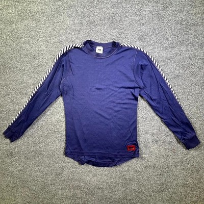Helly Hansen Base Layer Top Womens Medium Blue Logo Long Sleeve Athletic Running