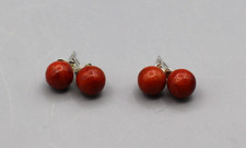 Ohrstecker SCHAUMKORALLE ca. 8 mm mit 925er Silber Stecker Ohrring