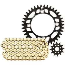 Tusk Alloy Kit & Gold X-Ring Chain Black Rear Sprocket For Yamaha BANSHEE 350