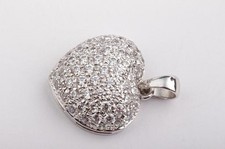 Anhänger Herzform Kristall Liebe 585 14K Weiß Gold Top!  *