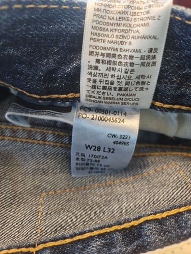 Levi's Men's 501 0114 PREMIUM BIG E ORIGINAL 28x32 Stonewash Non-Stretch - Picture 2 of 5