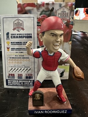 Ivan Pudge Rodriguez Texas Rangers MLB 2017 SGA HOF Bobblehead NIB