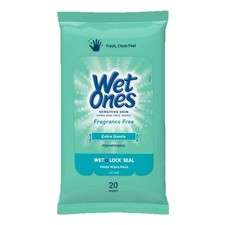 Wet Ones Sensitive Skin Hand Wipes Travel Pack Fragrance Free - 20ct