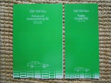 Preisliste Porsche 924, 924 Turbo, Modelle 1982 und Farbkarte