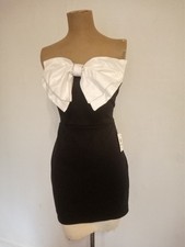 B. Darlin Womens Black-Ivory Bow Cocktail And Party Dress Juniors 1/2 